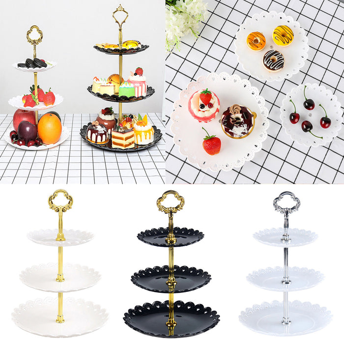 Herramienta de decoración de bandeja de refrigerios con soporte para pasteles de 3 capas