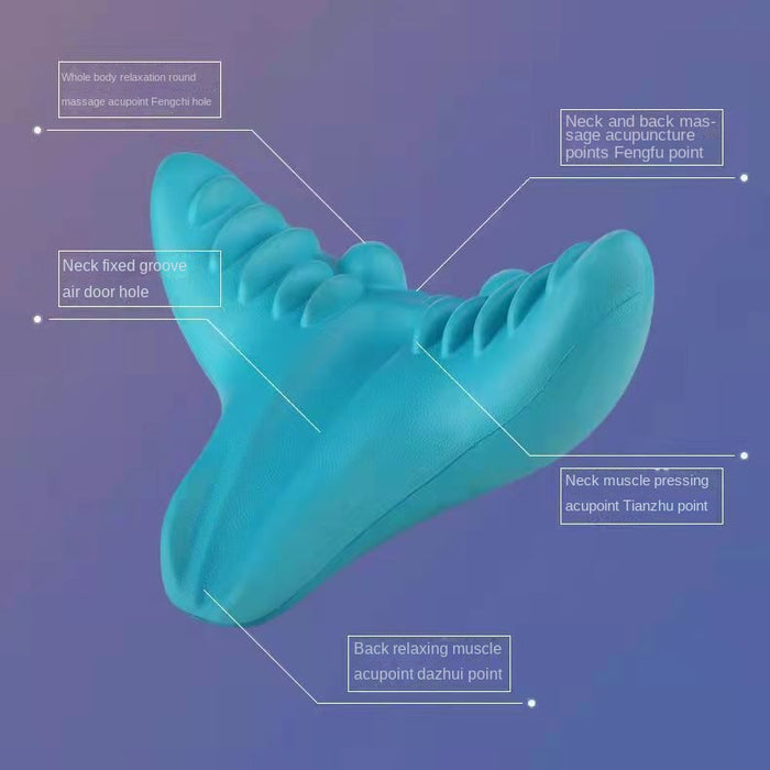 Almohada de masaje de columna cervical, masajeador de cuello de acupresión por gravedad, almohada de columna cervical, almohada de masaje de hombros y cuello, corrector de tracción para el hogar