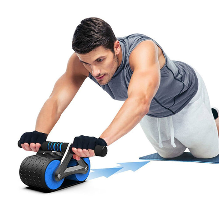 Doppelrad-Bauchtrainer für Damen und Herren, automatischer Rebound-Ab-Rad-Roller