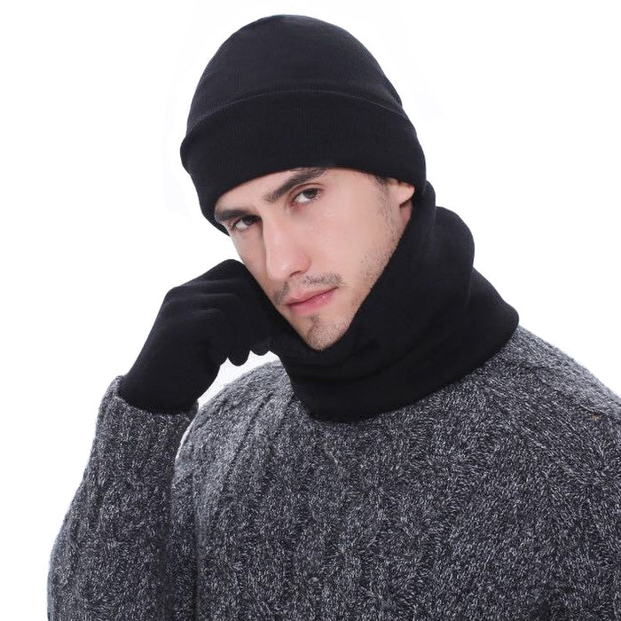 Herren Winter Mütze, Schal & Handschuhe Set 3-Teile