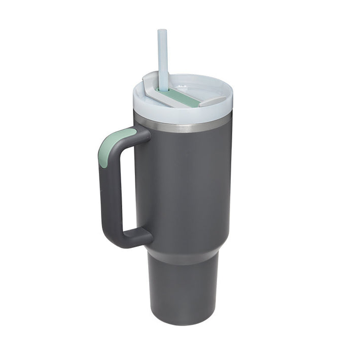 Halloween Thermobecher 1.2 Liter Strohhalm Kaffee Isolierung Tasse mit Griff Portable Auto Edelstahl Wasserflasche Große Kapazität Reisen BPA frei Thermobecher