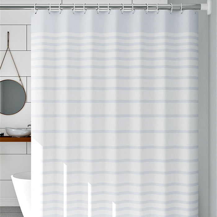 Cortinas de puerta de baño impermeables a rayas blancas