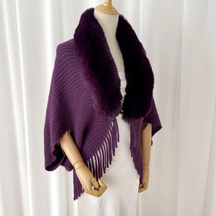 Sciarpa Poncho da donna in cashmere tinta unita da donna invernale per stare al caldo
