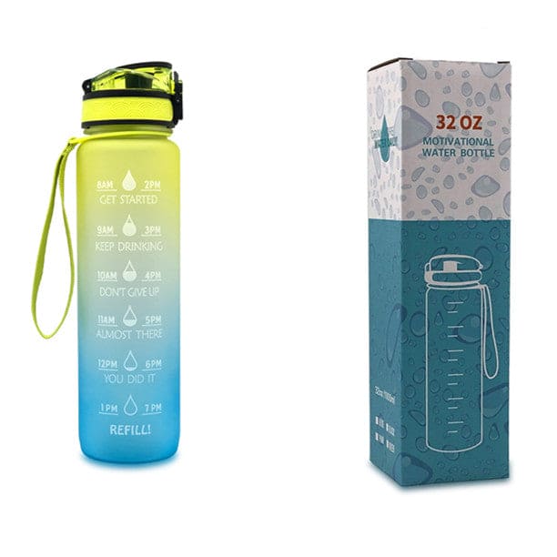 1-Liter-Tritan-Wasserflasche mit Time-Marker-Bounce-Abdeckung