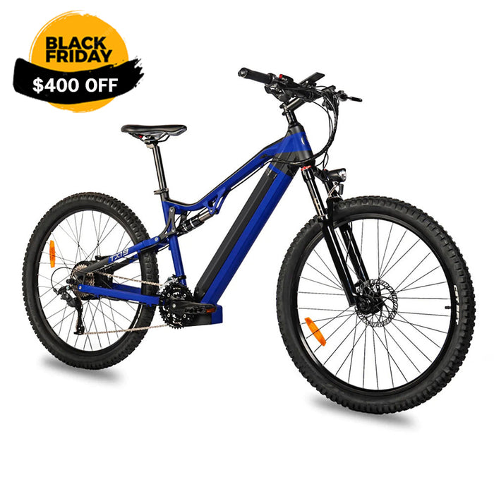 500W Electric Bike - 27.5 Inches 500W 48V 27 Speed Blue Ebike - Bafang Motor