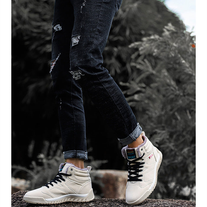 Zapatos de algodón de caña alta, ligeros, cálidos, informales, de gran tamaño para hombre