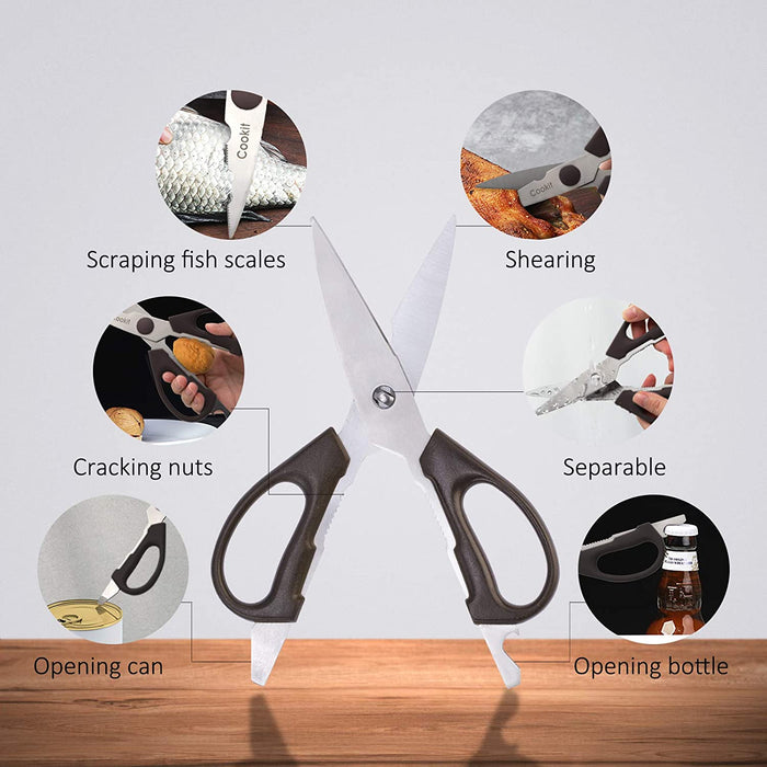 Kitchen Knife Sets, 15 Piece Knife Sets with Block for Kitchen Chef Knife Stainless Steel Knives Set Serrated Steak Knives with Manual Sharpener Knife