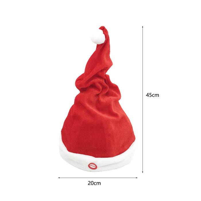 Columpio eléctrico sombrero de Navidad Festival juguetes de peluche sombrero regalo para niños batería música sombrero de Navidad fábrica al por mayor