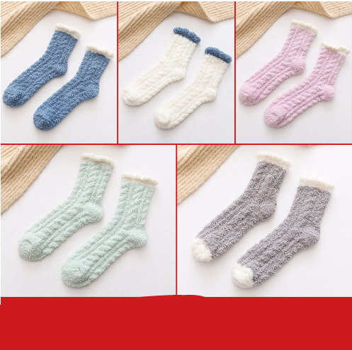Calcetines térmicos mullidos para mujer Calcetines cálidos de otoño e invierno