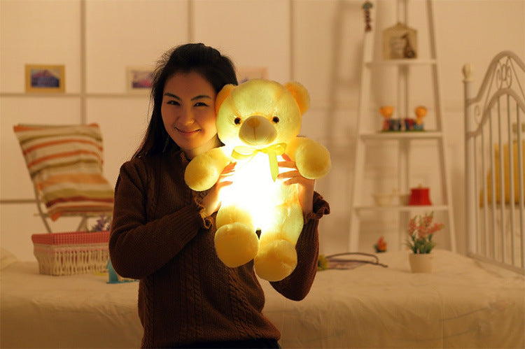 Kreative Light Up LED Teddybär Plüschtiere Plüschspielzeug Kinderkissen Bunt Leuchtende Weihnachtsgeschenk Geschenk für Kinder