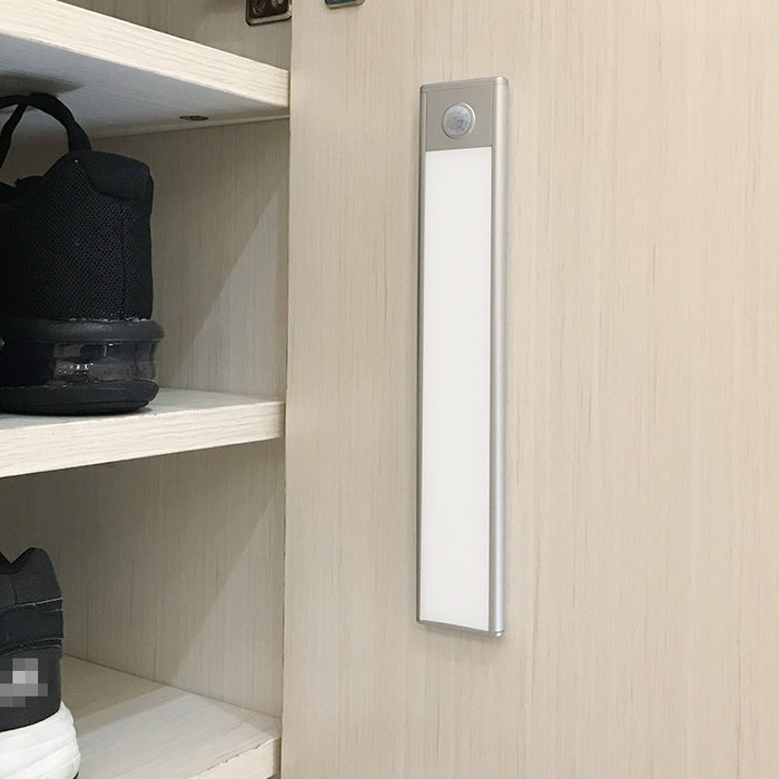 Sensor de movimento led sob a luz do armário usb recarregável guarda-roupa luz da noite para cozinha lâmpadas parede interior