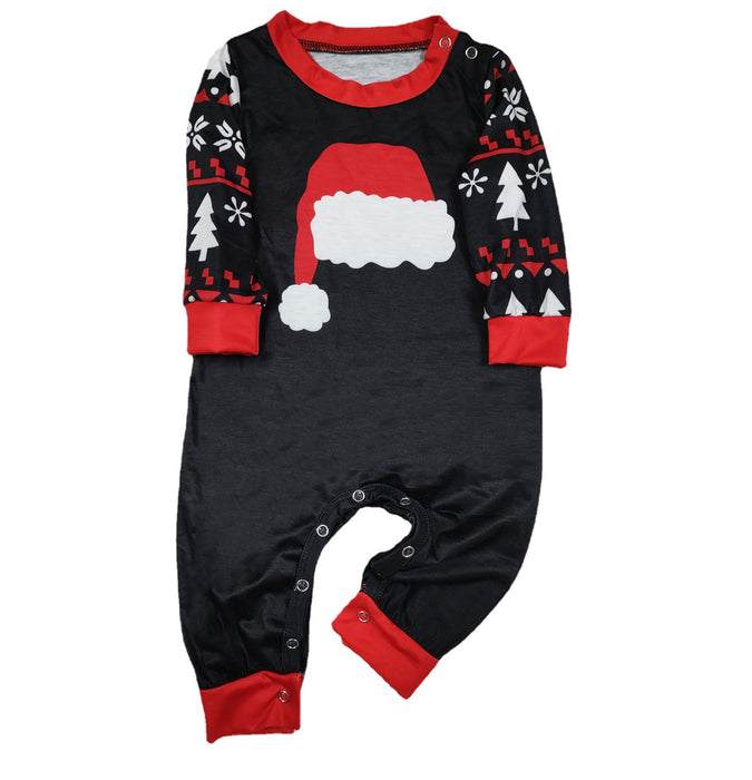 Nuovo set pigiama autunno e inverno Abbigliamento da casa Cappello natalizio Abito genitore-figlio stampato