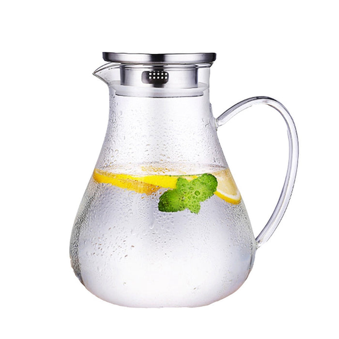 Jarra de agua de vidrio calentada de 1,9 L, jarra de té, contenedor de jugo, dispensador de bebidas, hervidor de bebida antiexplosión