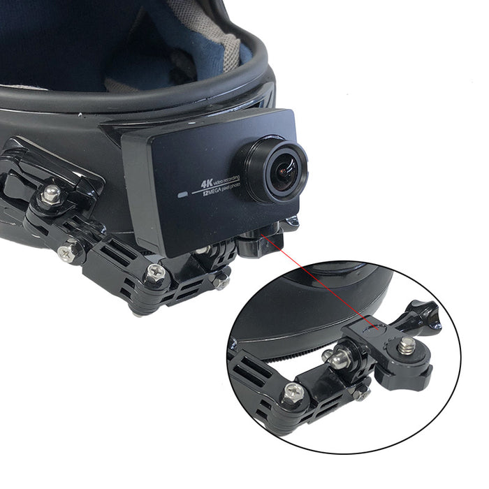 Soporte de cámara para casco de moto.
