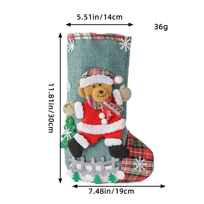 Adornos de bolsa de regalo de árbol de Navidad de lino