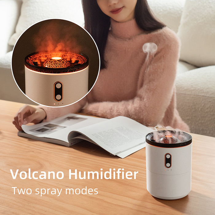 Vulkanischer Flammen-Aroma-Diffusor für ätherische Öle, USB, tragbar, Quallen-Luftbefeuchter