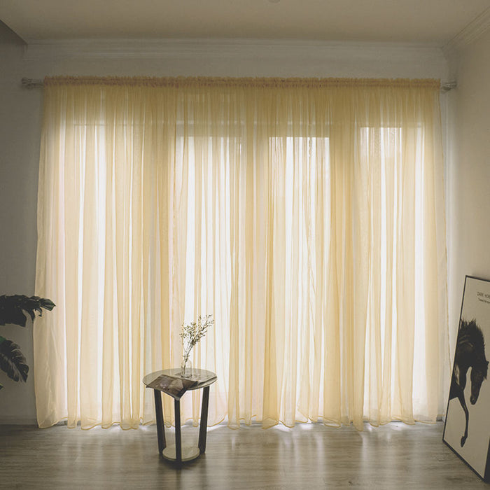 Rideau de gaze de couleur unie pour balcon simple et moderne