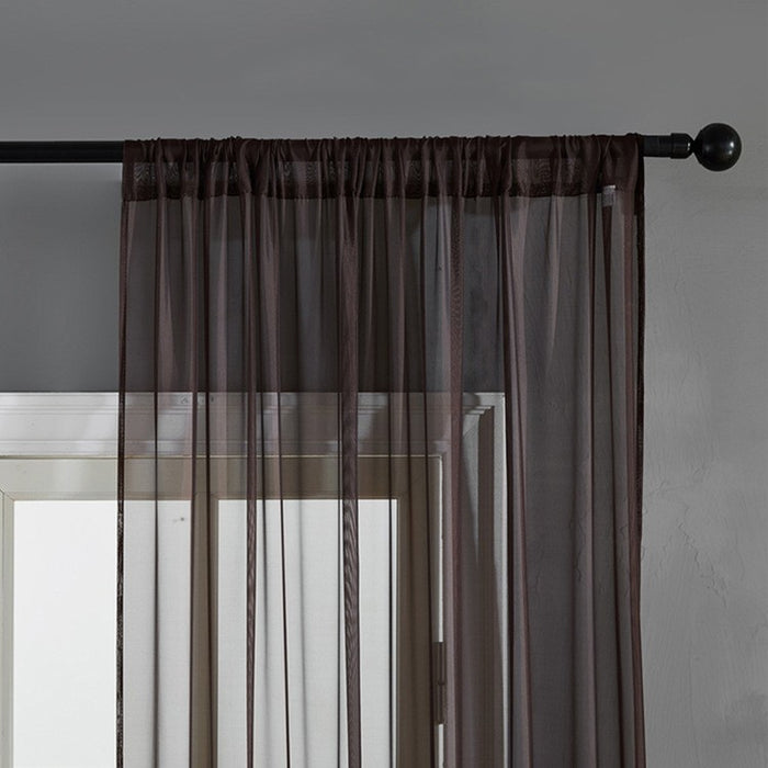 Pantalla de ventana de lino y algodón de color puro, moderna y sencilla