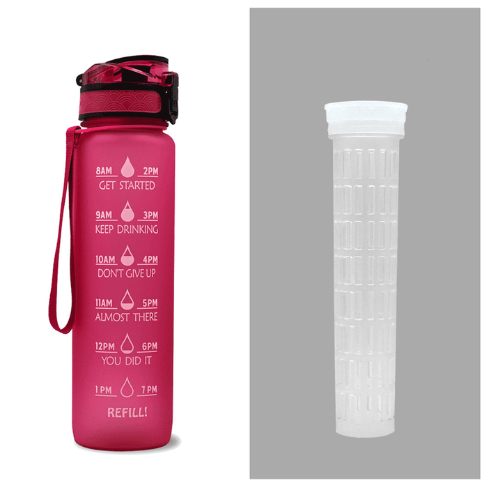 1-Liter-Tritan-Wasserflasche mit Time-Marker-Bounce-Abdeckung