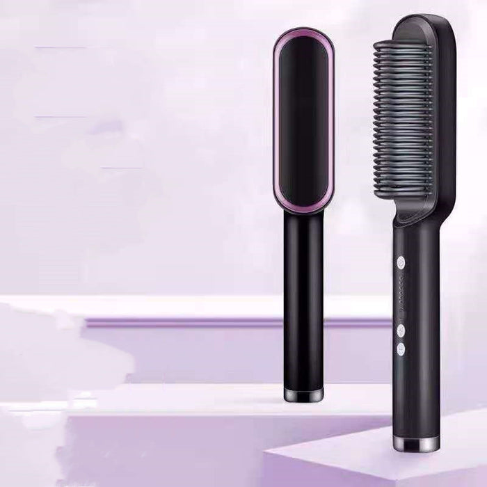 Neuer 2-in-1-Haarglätter mit heißem Kamm und negativem Ionen-Curling