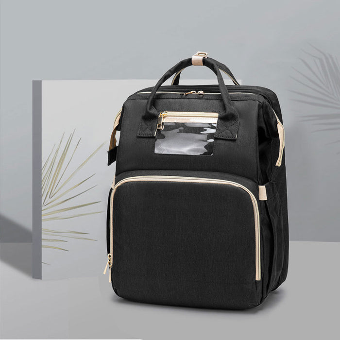 Versión de carga USB Mochila para cama de mamá plegable de gran capacidad multifunción