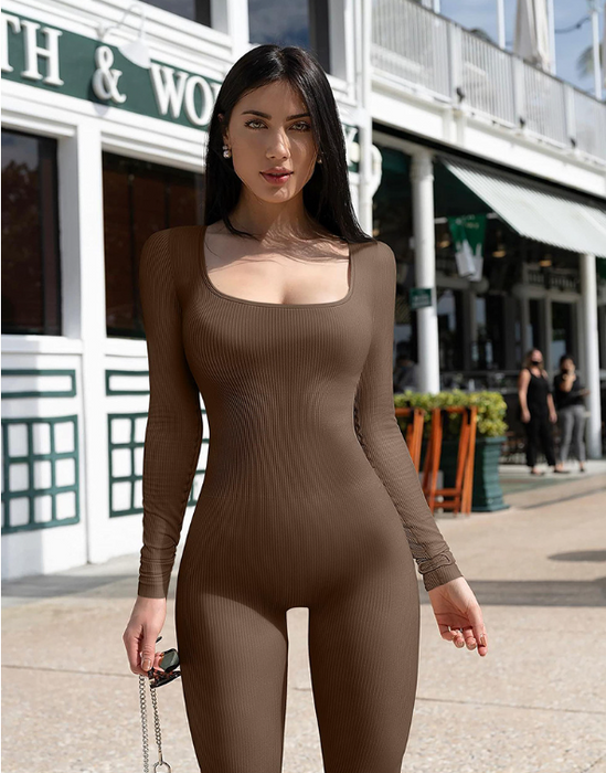 Mono sin costuras, ropa moldeadora de manga larga, mono de Yoga con levantamiento de cadera, mono deportivo