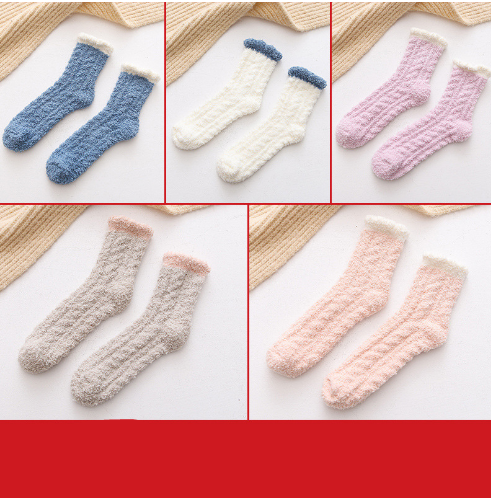 Calcetines térmicos mullidos para mujer Calcetines cálidos de otoño e invierno
