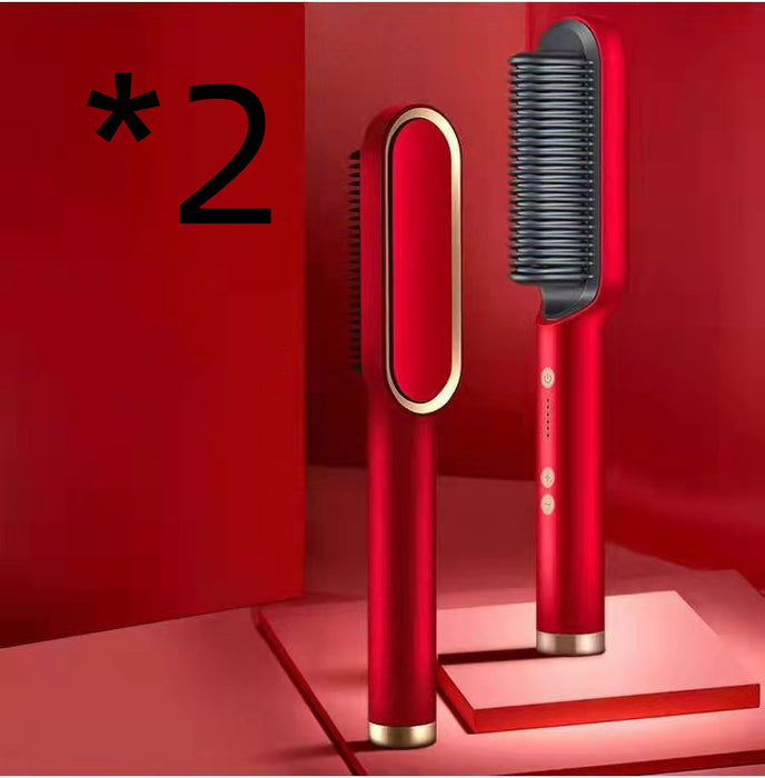 Neuer 2-in-1-Haarglätter mit heißem Kamm und negativem Ionen-Curling