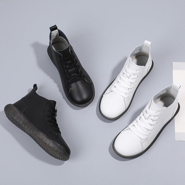 Botas para mujer Zapatos Planos Botines de cuero Oxford