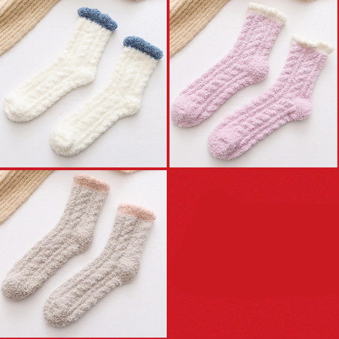 Calcetines térmicos mullidos para mujer Calcetines cálidos de otoño e invierno