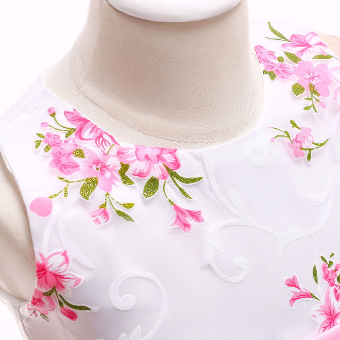 Vestido de novia de gasa para niña de flores Vestido de noche para niña