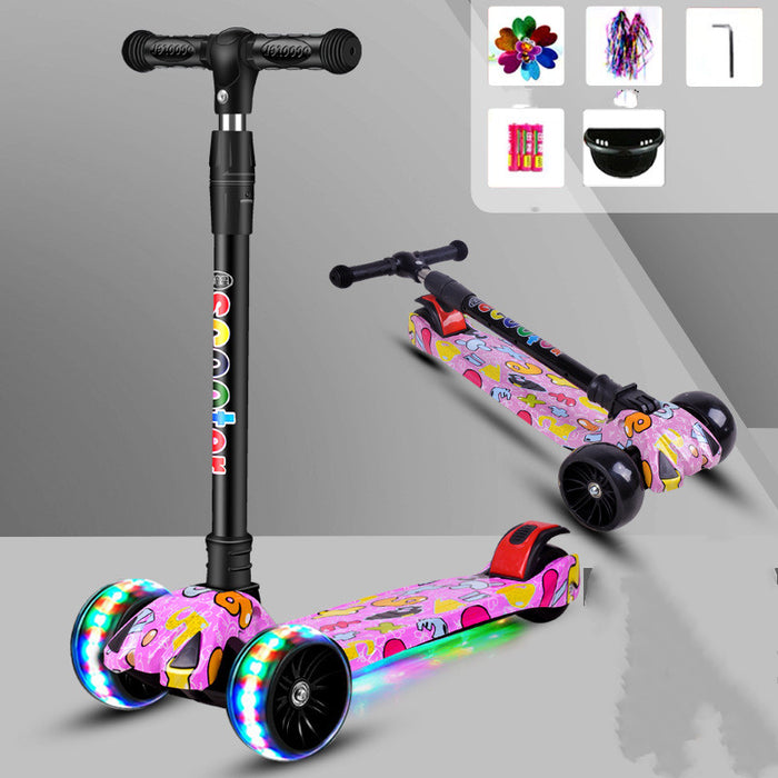 Patinete infantil con ruedas tres en uno