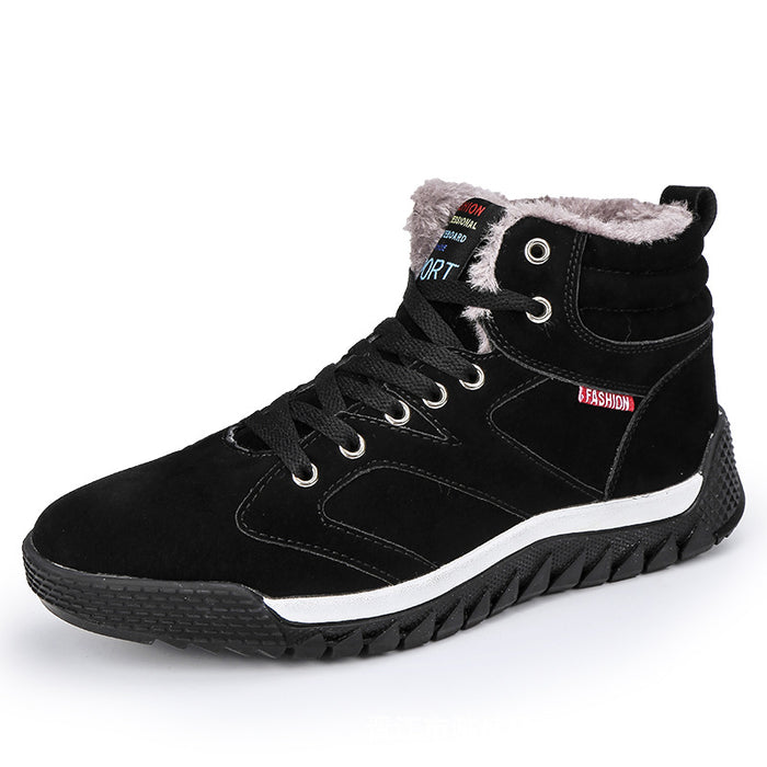 Zapatos de algodón de caña alta, ligeros, cálidos, informales, de gran tamaño para hombre