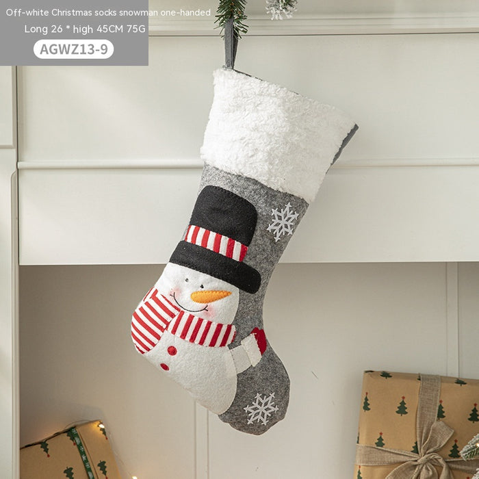Pano Papai Noel desenho animado árvore de Natal pendurado decoração festa presente saco