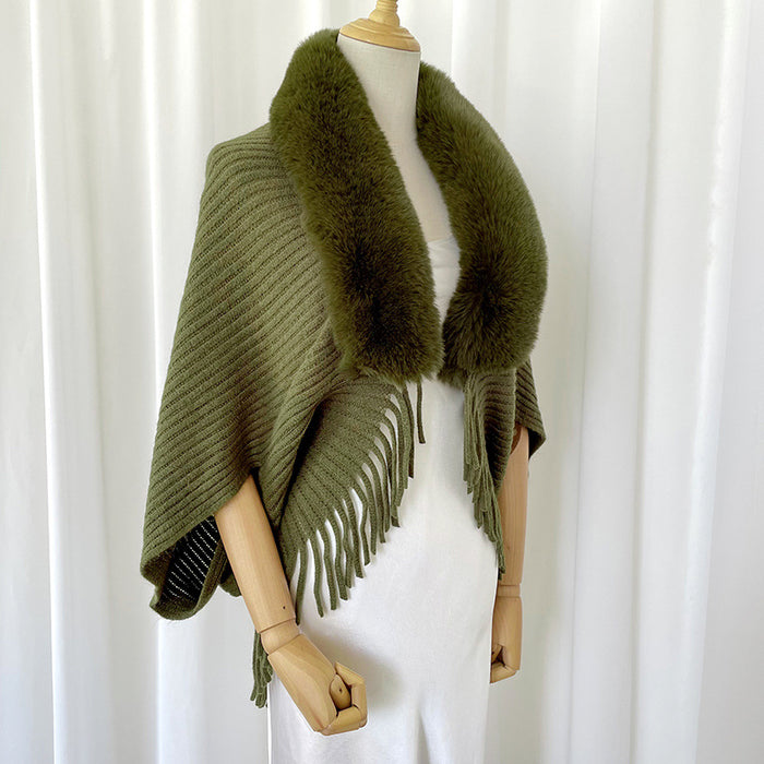 Sciarpa Poncho da donna in cashmere tinta unita da donna invernale per stare al caldo