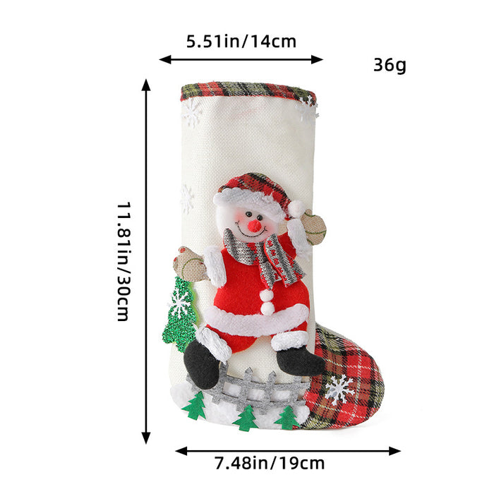 Adornos de bolsa de regalo de árbol de Navidad de lino