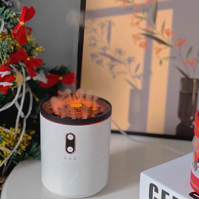 Vulkanischer Flammen-Aroma-Diffusor für ätherische Öle, USB, tragbar, Quallen-Luftbefeuchter