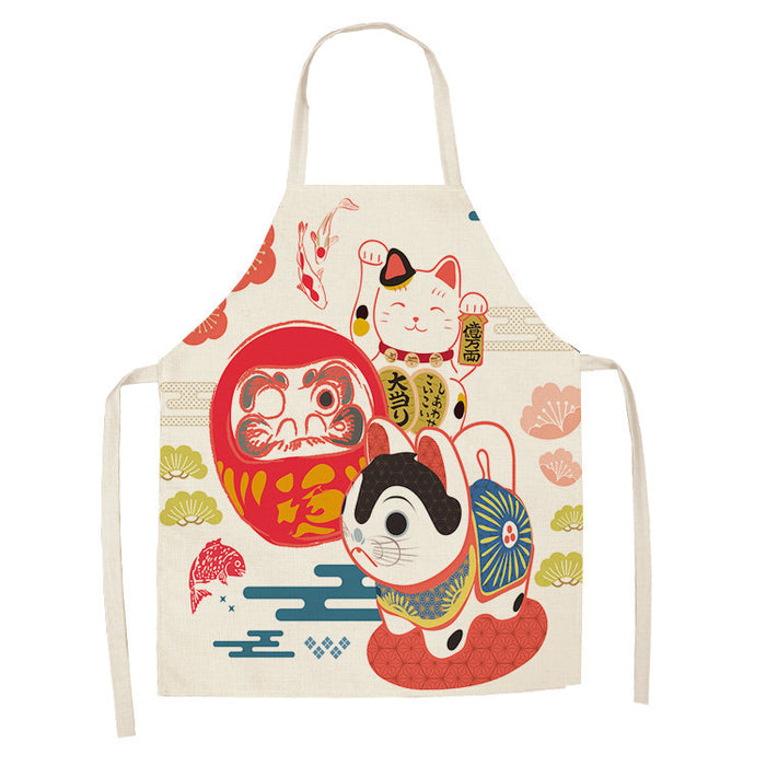 Mountain Japanese Ukiyo-painted Linen Apron