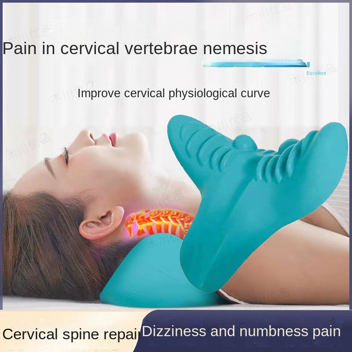 Almohada de masaje de columna cervical, masajeador de cuello de acupresión por gravedad, almohada de columna cervical, almohada de masaje de hombros y cuello, corrector de tracción para el hogar