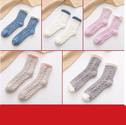 Calcetines térmicos mullidos para mujer Calcetines cálidos de otoño e invierno