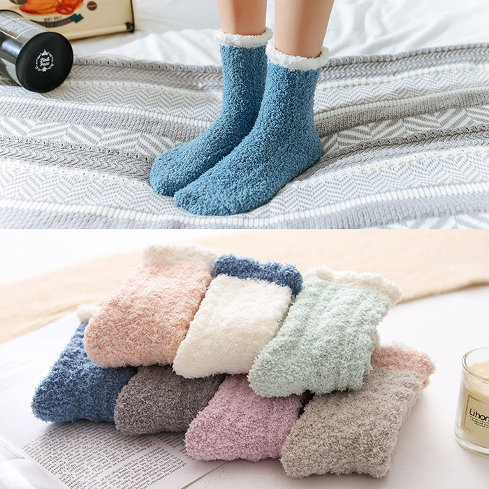 Calcetines térmicos mullidos para mujer Calcetines cálidos de otoño e invierno