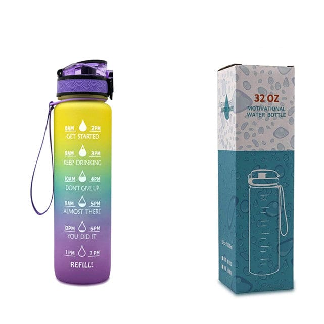 1-Liter-Tritan-Wasserflasche mit Time-Marker-Bounce-Abdeckung