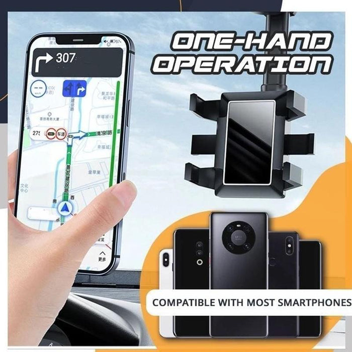 Rückspiegel-Handyhalter für das Auto, drehbarer und einziehbarer Auto-Handyhalter
