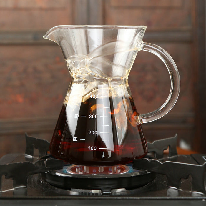 Cafetera de mano de cristal de 400ml.