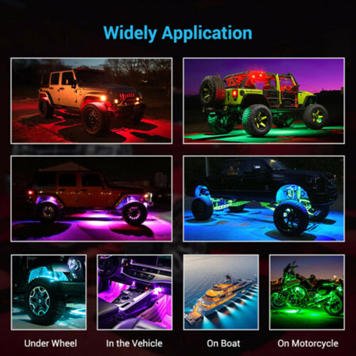 Luci decorative a LED per auto e moto, uno per dieci, telecomando RGB