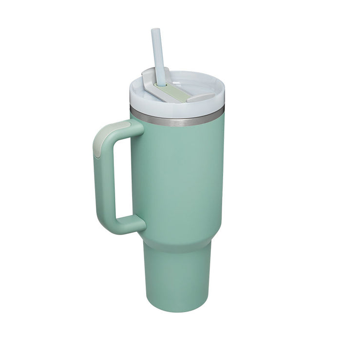 Halloween Thermobecher 1.2 Liter Strohhalm Kaffee Isolierung Tasse mit Griff Portable Auto Edelstahl Wasserflasche Große Kapazität Reisen BPA frei Thermobecher