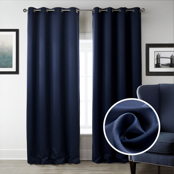 Rideaux imprimés en tissu occultant pour chambre à coucher bleu foncé