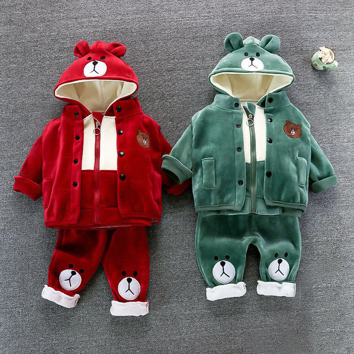 Conjunto de tres piezas de ropa de bebé para niños y niños.