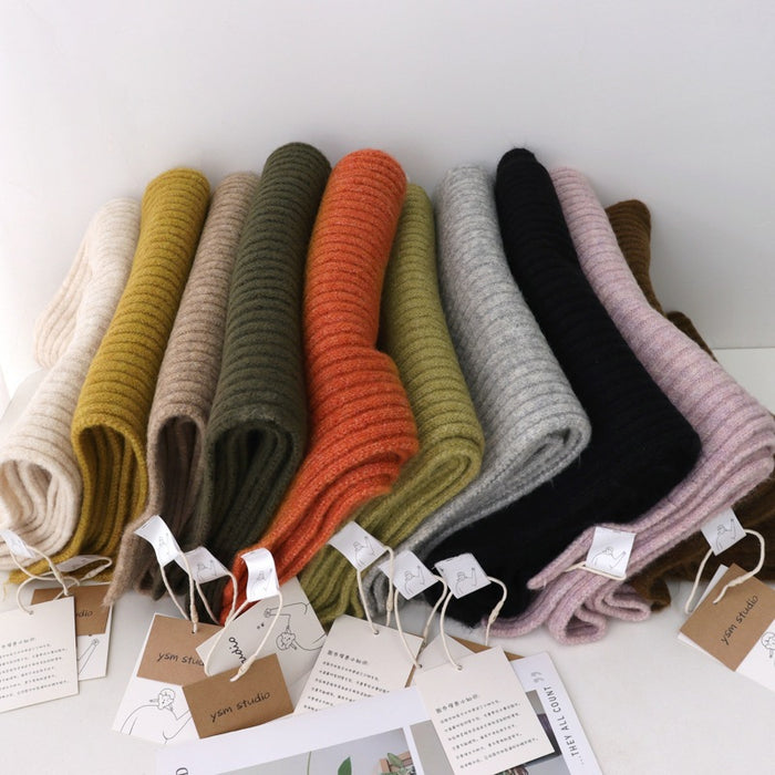Gestrickte einfarbige gestreifte Schals für Männer und Frauen