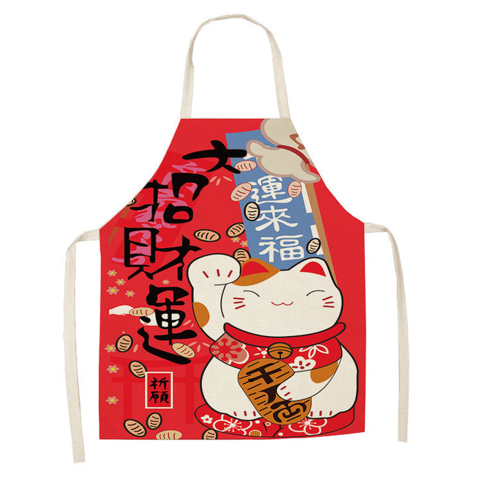 Mountain Japanese Ukiyo-painted Linen Apron